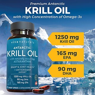 Foto 2 | Suplemento De Aceite De Krill Viva Naturals 1250 Mg Con Astaxantina 60 - Venta Internacional.