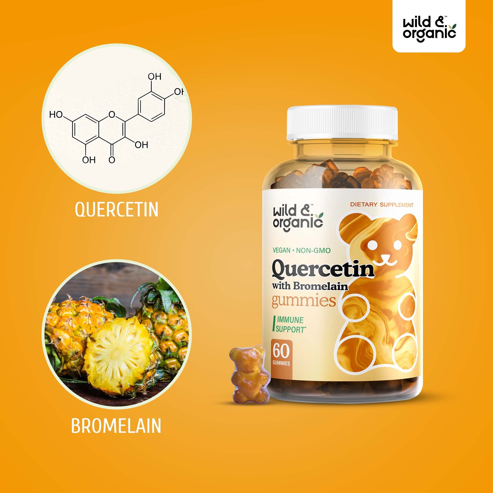 Foto 5 pulgar | Complemente La Quercetina Silvestre Y Orgánica Con Gomitas De Bromelina - Venta Internacional.