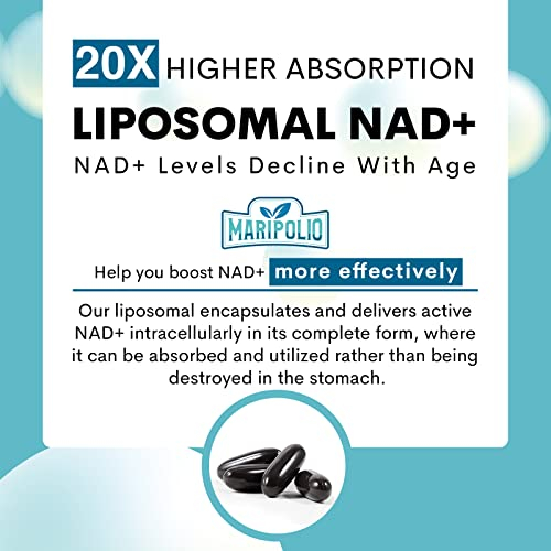 Foto 5 pulgar | Suplemento Maripolio Liposomal Nad+ De 1000 Mg Con Suministro Para 60 Días - Venta Internacional.
