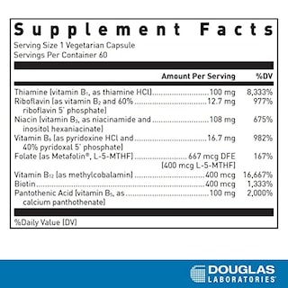 Foto 2 | Suplemento Del Complejo B De Douglas Laboratories Con Metafolina 60 Ca - Venta Internacional.