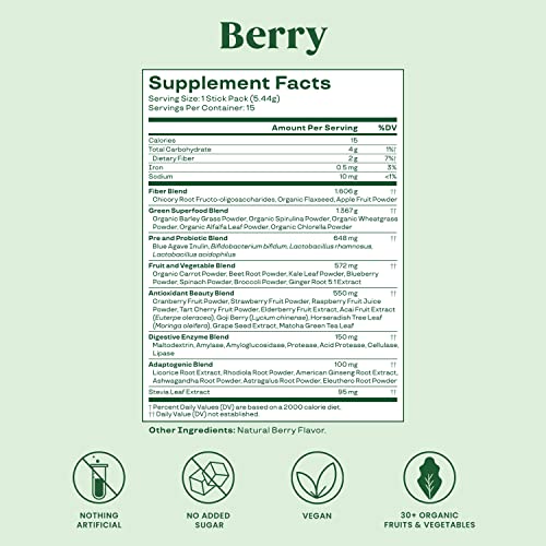 Foto 2 | Mezcla De Batido En Polvo Super Greens Bloom Nutrition, 15 Unidades - Venta Internacional.