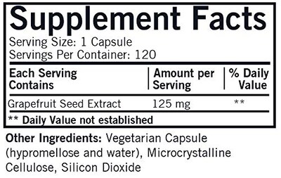 Foto 2 | Cápsulas De Extracto De Semilla De Pomelo 125 Mg, Hipoalergénicas 120 °c - Venta Internacional.