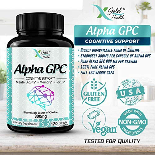 Foto 6 pulgar | Suplemento Alpha Gpc De Colina 600 Mg 120 Cápsulas X Gold Healt - Venta Internacional.