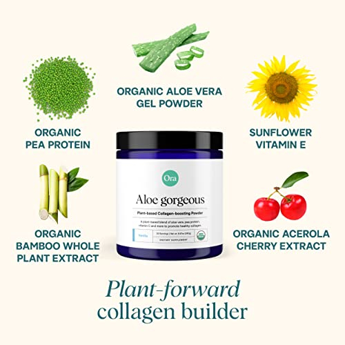 Foto 5 pulgar | Polvo Potenciador De Colágeno Ora Organic Aloe Gorgeous, 20 Porciones - Venta Internacional.