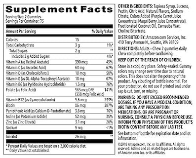 Foto 5 | Suplemento Multivitamínico Solimo Para Adultos, 150 Gomitas, Sopa De 75 Días - Venta Internacional.
