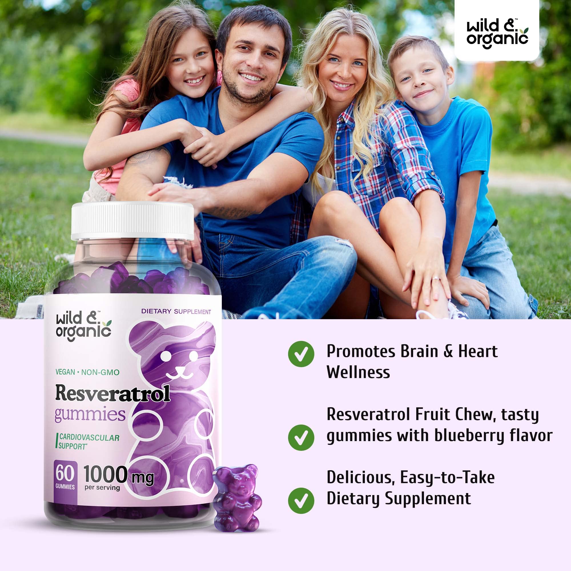 Foto 5 pulgar | Suplemento De Gomitas De Resveratrol Silvestre Y Orgánico De 1000 Mg - Venta Internacional.