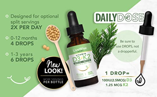 Foto 8 pulgar | Suplemento De Vitamina D3 K2 Para Bebés Live Wise Naturals - Venta Internacional.