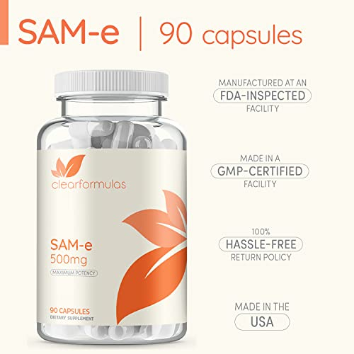 Foto 6 pulgar | Suplemento Clearformulas Sam-e 500 Mg 90 Cápsulas - Venta Internacional.