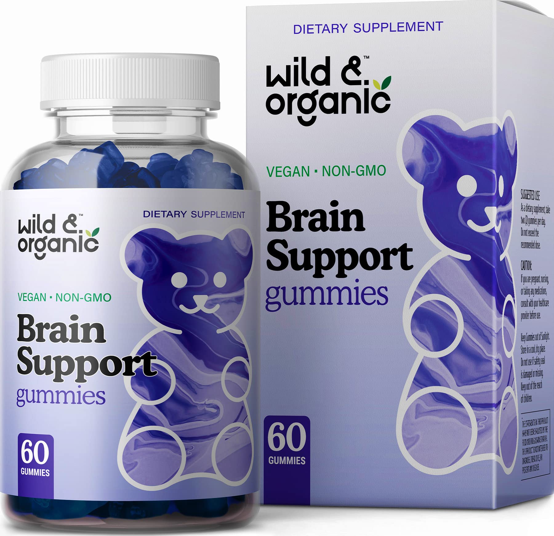 Foto 2 pulgar | Gomitas Brain Booster Supplement Wild & Organic 60 Unidades - Venta Internacional.