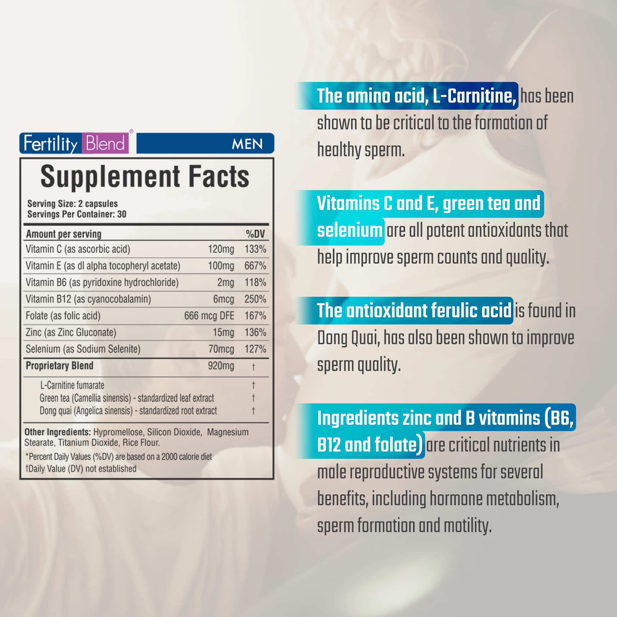 Foto 3 pulgar | Suplemento De Fertilidad Fertility Blend Daily Wellness Men - Venta Internacional.
