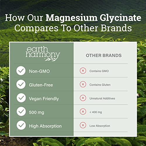 Foto 5 pulgar | Suplemento De Glicinato De Magnesio Quelatado Earth Harmony 500 Mg - Venta Internacional.