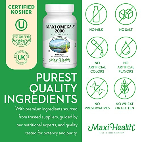 Foto 5 pulgar | Suplemento Maxi Health Fish Oil Omega 3 2000 Mg 100 Cápsulas - Venta Internacional.
