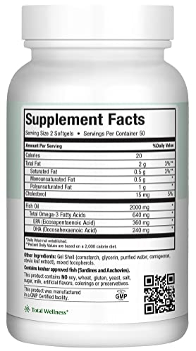 Foto 6 pulgar | Suplemento Maxi Health Fish Oil Omega 3 2000 Mg 100 Cápsulas - Venta Internacional.