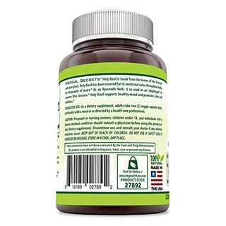 Foto 2 | Suplemento Herbal Secrets Holy Basil 1000 Mg 120 Cápsulas - Venta Internacional.