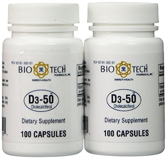 Foto 1 | Suplemento Bio Tech D3-50 50 50 000 Ui 100 Comprimidos (paquete De 2) - Venta Internacional.