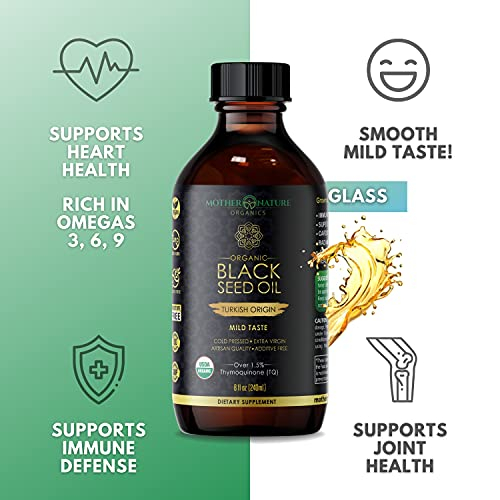 Foto 4 pulgar | Aceite Mother Nature Organics De Semillas Negras Prensado En Frío, 240 Ml - Venta Internacional.