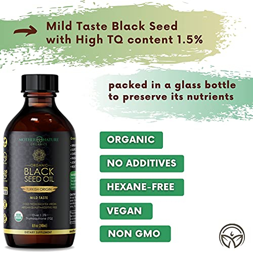 Foto 8 pulgar | Aceite Mother Nature Organics De Semillas Negras Prensado En Frío, 240 Ml - Venta Internacional.