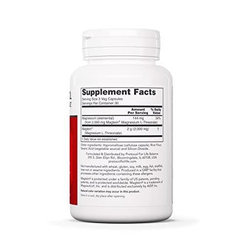 Foto 3 pulgar | Protocolo De Suplementos Para Life Balance Magtein 90 Cápsulas Vegetarianas - Venta Internacional.