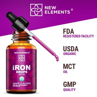Foto 7 | Suplemento De Hierro New Elements Organic Liquid 60 Ml - Venta Internacional.