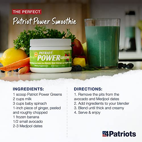 Foto 8 pulgar | Suplemento Patriot Power Greens Green Green, Suministro Para 30 Días, 5.7 Oz - Venta Internacional.