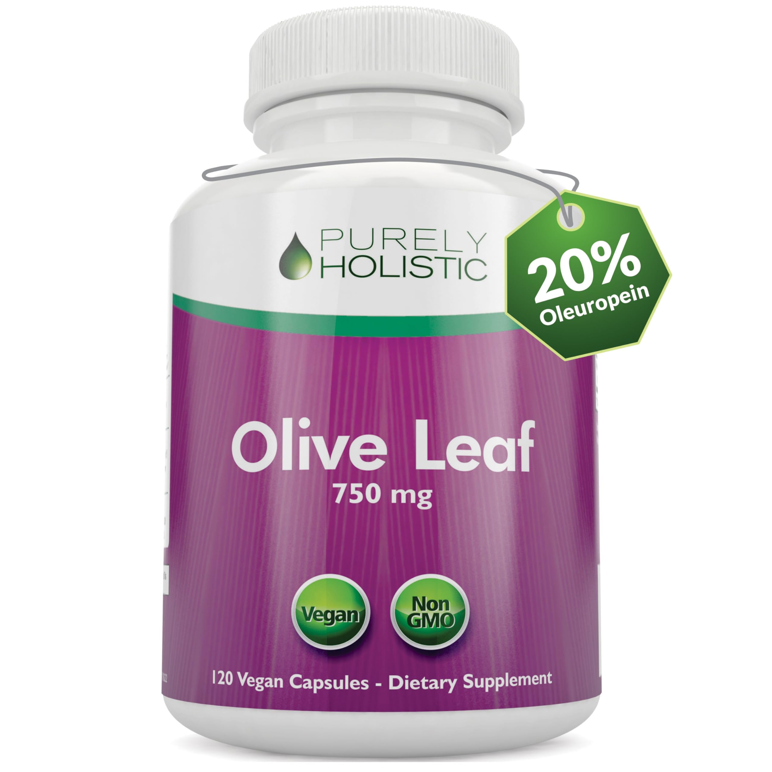 Foto 2 pulgar | Suplemento De Extracto De Hoja De Olivo Puramente Holístico 750 Mg X120 - Venta Internacional.