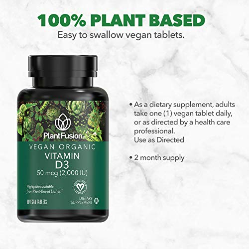 Foto 3 pulgar | Suplemento Vegano De Vitamina D3 Plantfusion 2000 Ui 60 Comprimidos - Venta Internacional.