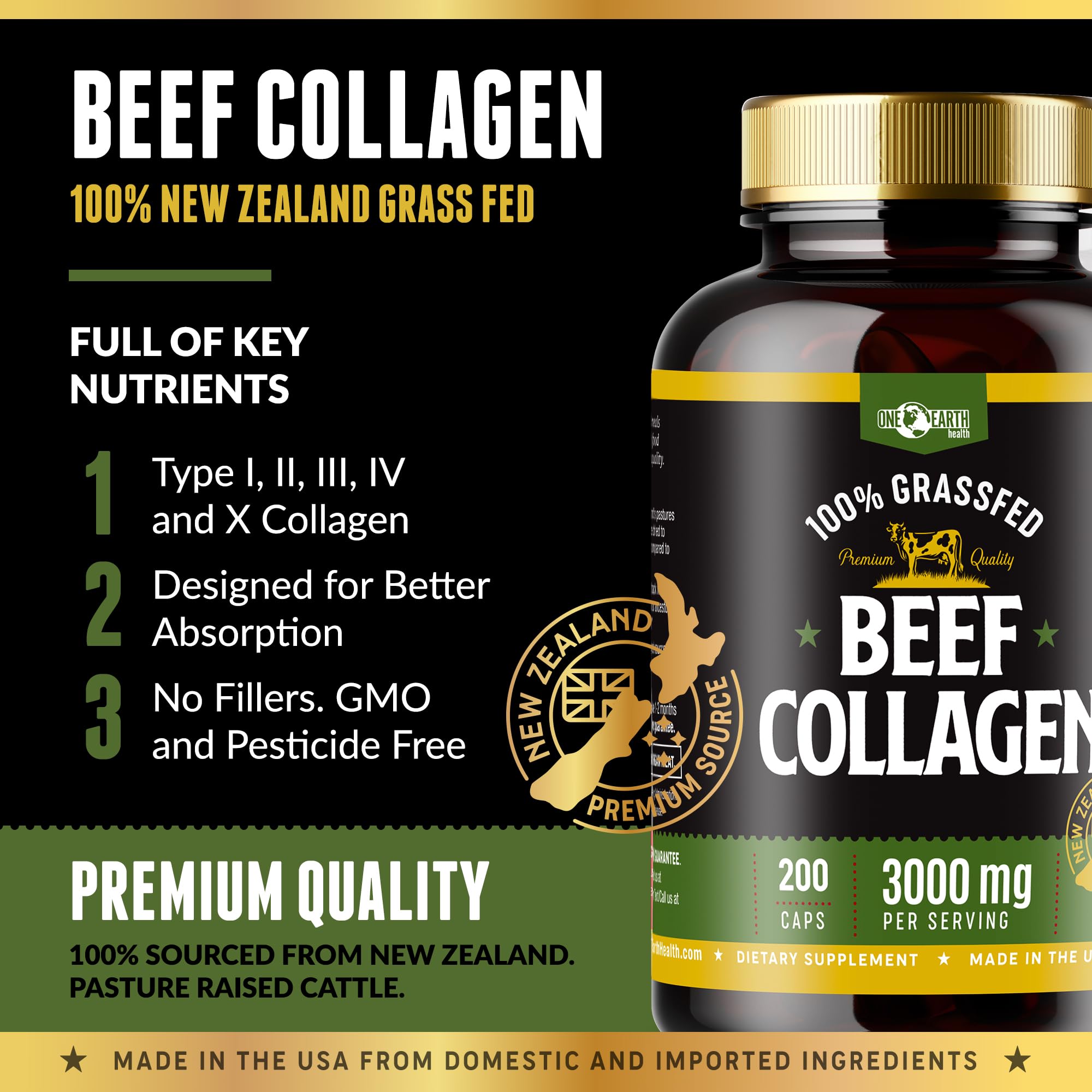 Foto 4 pulgar | Supplement One Earth Health: Colágeno De Carne De Res Alimentada Con Pasto - Venta Internacional.