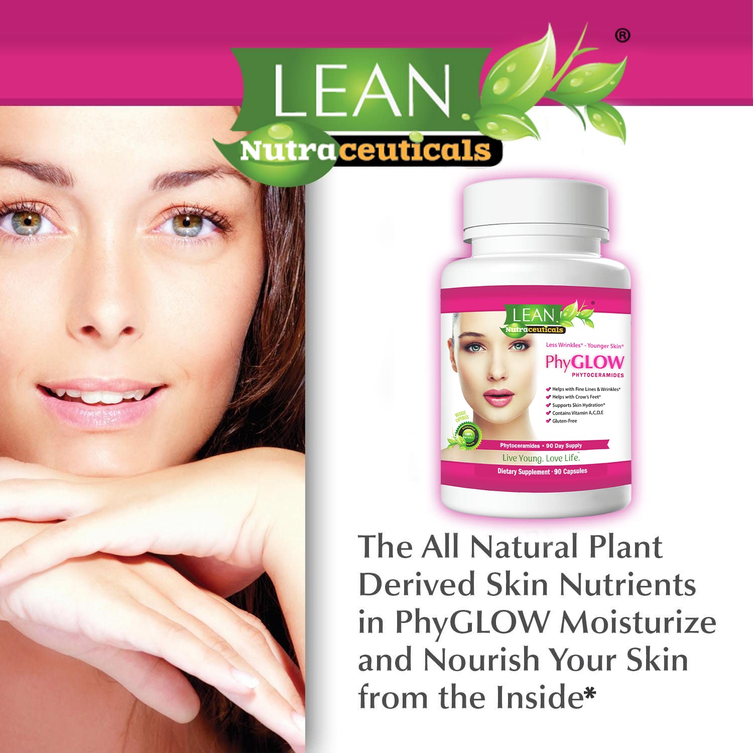 Foto 3 pulgar | Suplemento Lean Nutraceuticals Phyglow Phytoceram de 90 Cápsulas-Venta Internacional