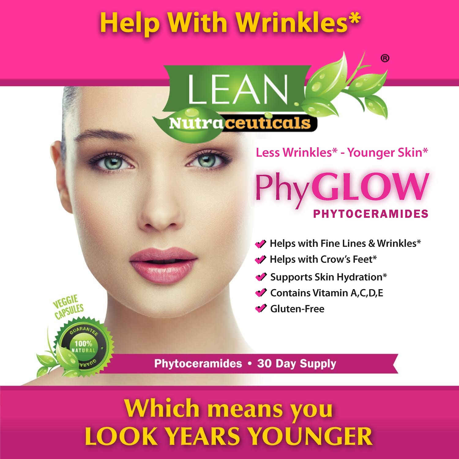 Foto 5 pulgar | Suplemento Lean Nutraceuticals Phyglow Phytoceram de 90 Cápsulas-Venta Internacional