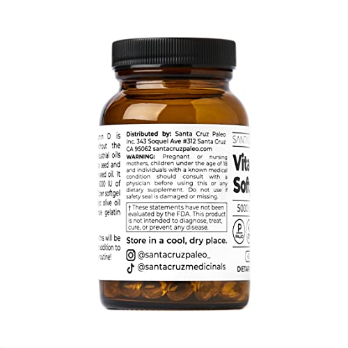 Foto 3 pulgar | Suplemento De Vitamina D Santa Cruz Paleo 5000 Ui Con Aceite De Oliva - Venta Internacional.