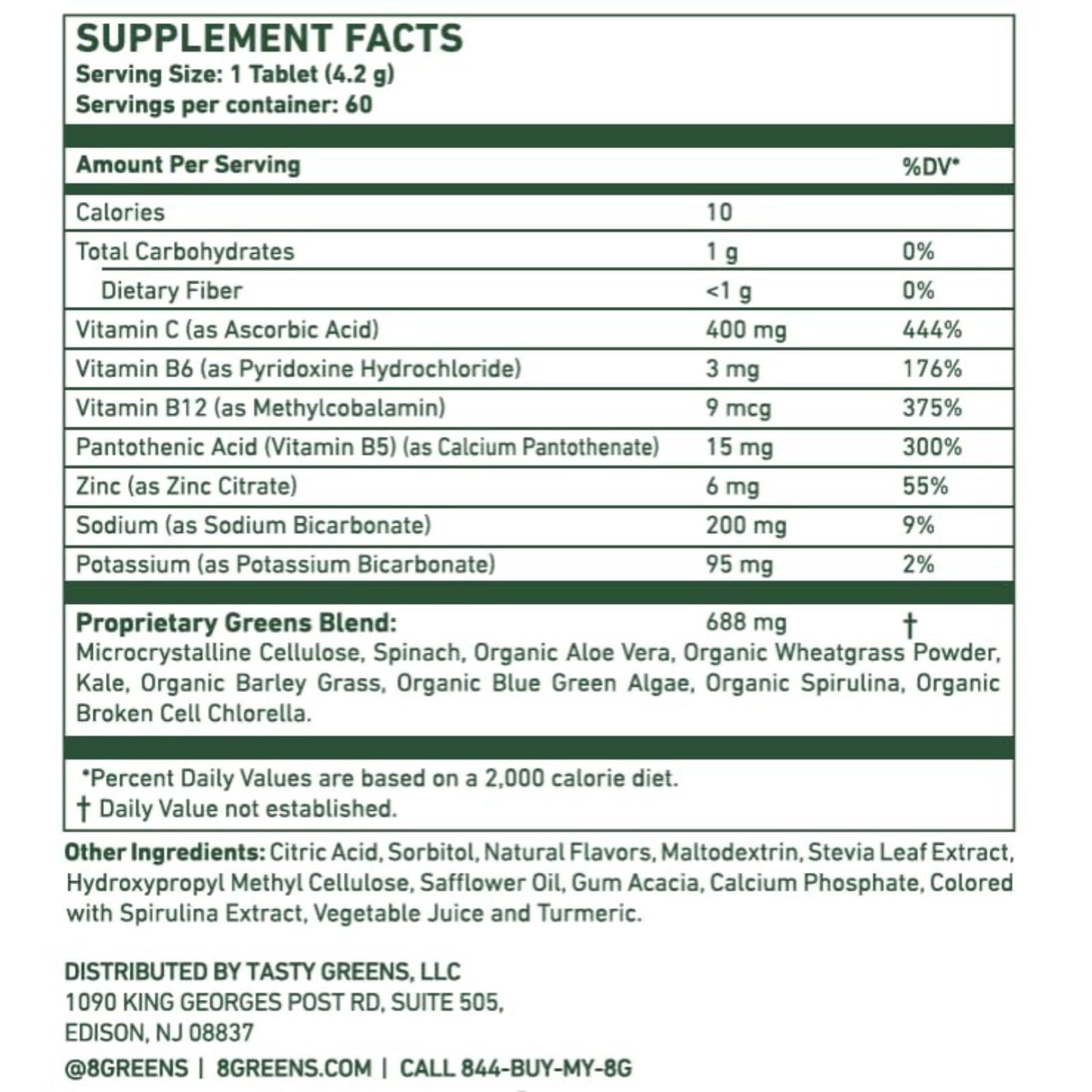 Foto 2 | Tabletas Efervescentes 8greens Daily Greens Superfood Boost - Venta Internacional.