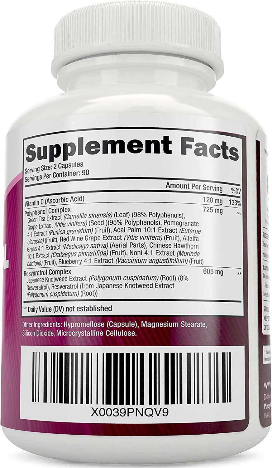 Foto 4 pulgar | Suplemento De Resveratrol Puramente Holístico De 1450 Mg Con 180 Cápsulas - Venta Internacional.