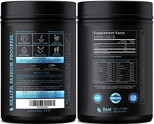 Foto 2 | Péptidos De Colágeno En Polvo Zeal Naturals 11 G 60 Porciones - Venta Internacional.