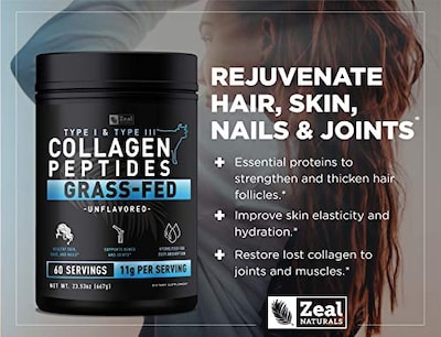 Foto 6 | Péptidos De Colágeno En Polvo Zeal Naturals 11 G 60 Porciones - Venta Internacional.