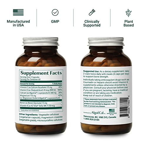 Foto 3 pulgar | Suplemento De Calcio Algaecal Plus Con Vitamina D3 Y K2 Durante 3 Meses - Venta Internacional.