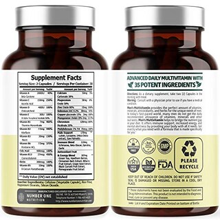 Foto 2 | Multivitamínico Diario Para Hombre Supplement Number One Nutrition N1n - Venta Internacional.