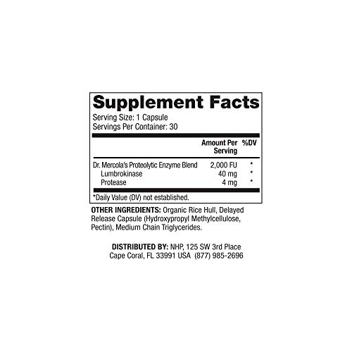 Foto 5 pulgar | Suplemento Dietético Dr. Mercola Lumbrokinase Enzymes 30 Cápsulas - Venta Internacional.