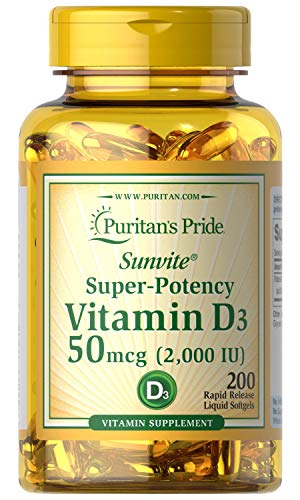 Foto 2 pulgar | Suplemento Puritan's Pride De Vitamina D3 50 Mcg (2000 Ui) 200 S - Venta Internacional.