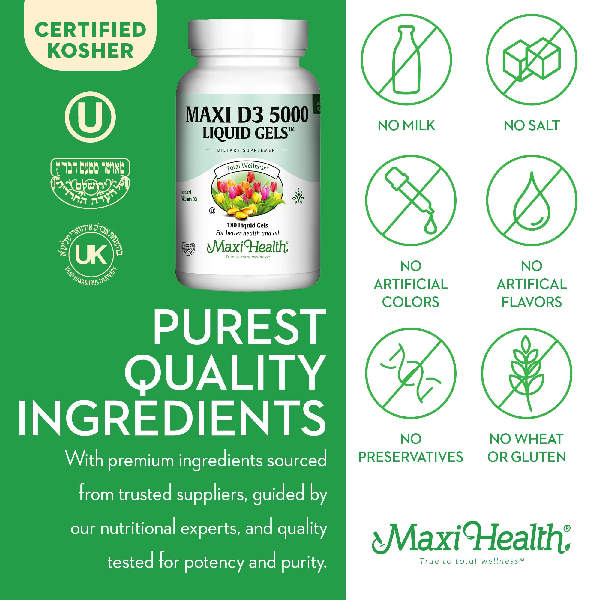 Foto 7 pulgar | Cápsulas Blandas de Vitamina D3 5000 Ui Maxi Health - Venta Internacional