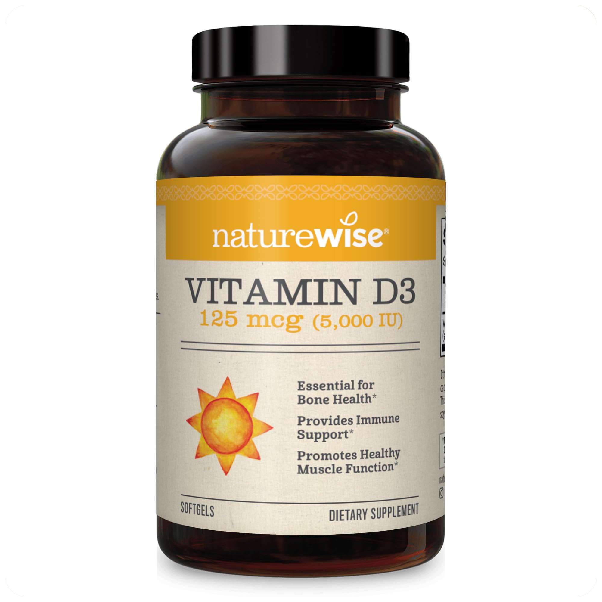 Foto 2 pulgar | Suplemento Naturewise de Vitamina D3 de 5000 UI Suministro para 1 Año 360 Unidades - Venta Internacional