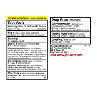 Foto 3 | Suplemento Jet-alert Cafeína en Tabletas De 100 Mg 120 Unidades - Venta Internacional