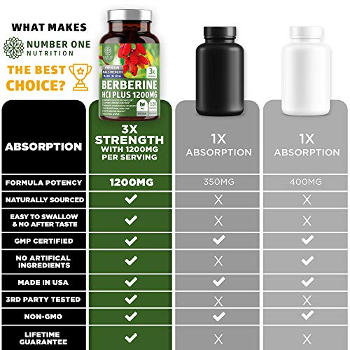 Foto 4 pulgar | Suplemento Number One Nutrition N1n Premium Berberine 1200 mg - Venta Internacional