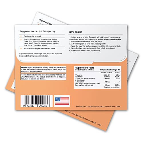 Foto 3 pulgar | Parche Tópico Patchaid Iron Plus Suministro para 30 Días color Blanco - Venta Internacional