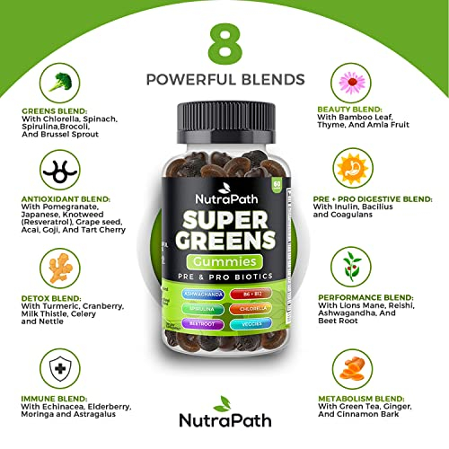 Foto 4 pulgar | Gomitas de Vitaminas Nutrapath Super Greens 60 Unidades Veganas - Venta Internacional