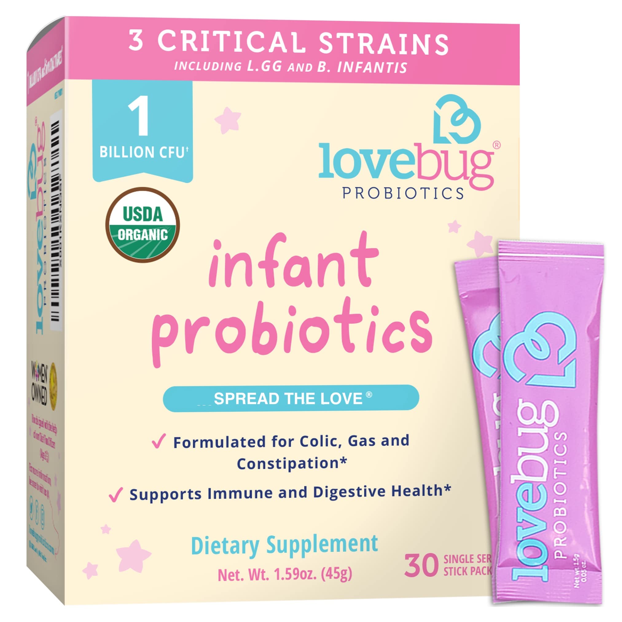 Foto 4 pulgar | Probiótico Lovebug Usda Organic para Bebés de 0 A 6 meses 1 B Cfu - Venta Internacional