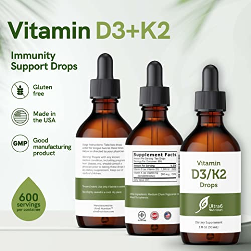 Foto 3 pulgar | Gotas De Vitamina D3 Ultra6 Nutrition Con Vitamina K2 30 Ml - Venta Internacional