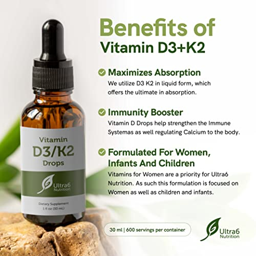 Foto 4 pulgar | Gotas De Vitamina D3 Ultra6 Nutrition Con Vitamina K2 30 Ml - Venta Internacional