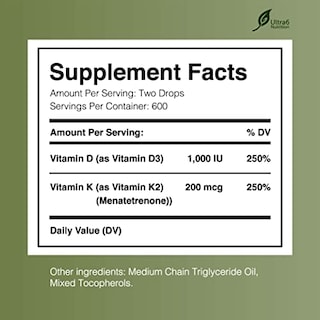 Foto 5 | Gotas De Vitamina D3 Ultra6 Nutrition Con Vitamina K2 30 Ml - Venta Internacional