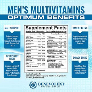 Foto 2 | Suplemento Multivitamínico Benevolent Nutriment para Hombres 120 Cápsulas - Venta Internacional