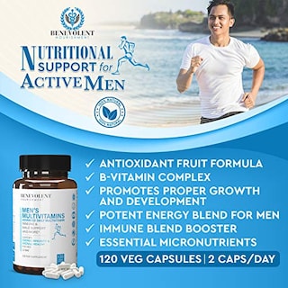 Foto 4 | Suplemento Multivitamínico Benevolent Nutriment para Hombres 120 Cápsulas - Venta Internacional